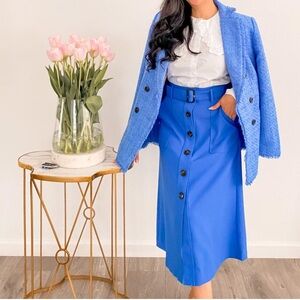 Ann Taylor Blue Midi Skirt